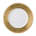 13" Round Lifestyle Charger/ Lacquer Plate - 4 Piece Set (White/Gold)